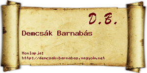 Demcsák Barnabás névjegykártya