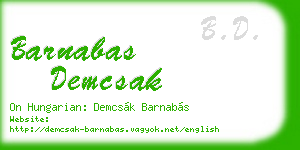 barnabas demcsak business card