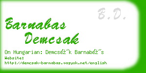 barnabas demcsak business card